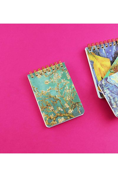 Gift Moda Van Gogh Designed Spiral 11X7.5 cm 70 Sheets Notebook Bm-1720