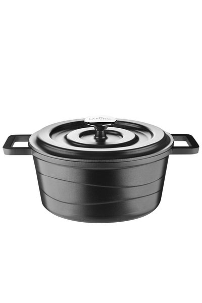 lavonni Elexsus 20 cm Cast Iron Deep Pot with Cast Iron Lid