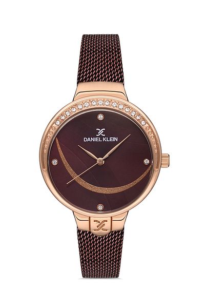 Daniel Klein Plum Stone Steel Bracelet Women's Wristwatch Bracelet