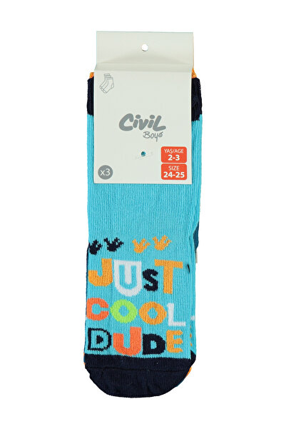 Civil Boys جوارب للأولاد مكونة من 3 قطع من عمر 2 إلى 12 عامًا باللون الأسود
