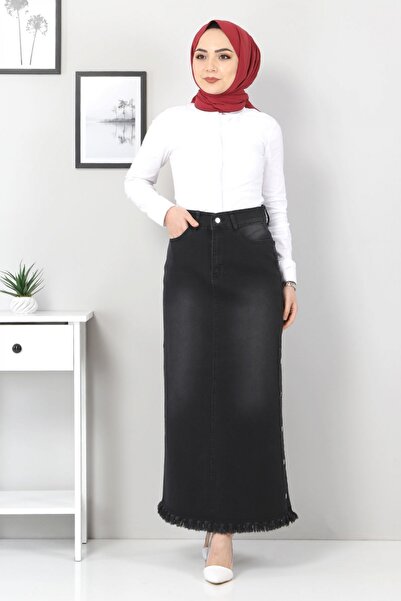 Tesettür Dünyası Farmer szoknya kiszélesedő oldalakkal Tsd22019 fekete