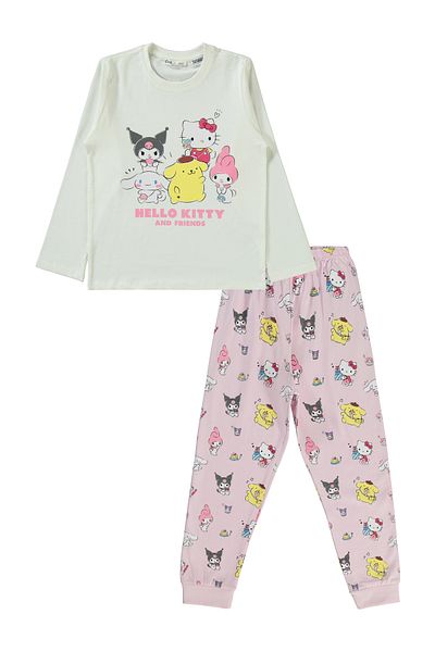 kuromi 6-9 Years Girl's Ecru Pajama Set