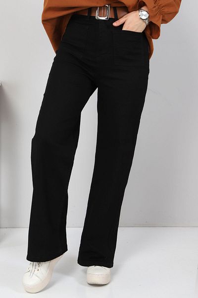 Tesettür Dünyası Detailní kalhoty s přední kapsou Tsd9902 Black