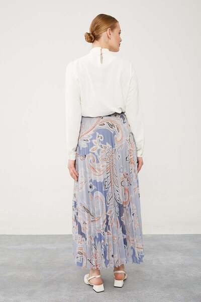 Levidor 420028 ETEK KARIŞIK DESENLİ ŞİFON ETEK QYS ETEK #24-05#