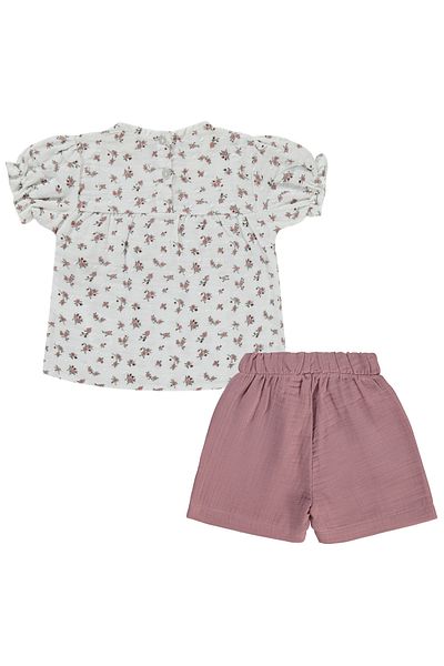 Civil Baby Baby Girl Shorts Set 6-18 Months Ecru-Dried Rose