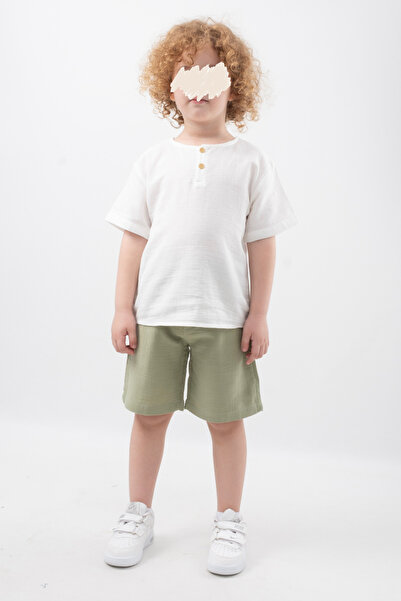 Vauva Set de 2 muselină de vară cu mâneci scurte și pantaloni scurți Set pent...