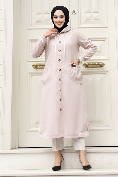 Tesettür Dünyası Gerippter Trenchcoat TSD240307