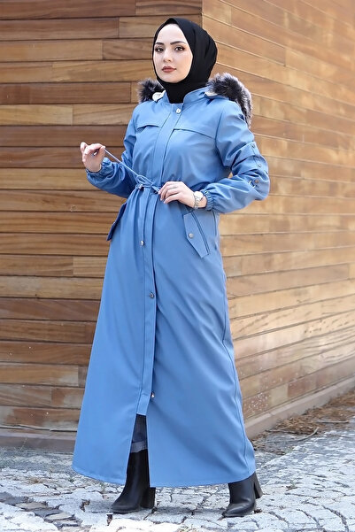 Tesettür Dünyası Blue Bondit Jacket - Sleeve Stringing, TSD220826