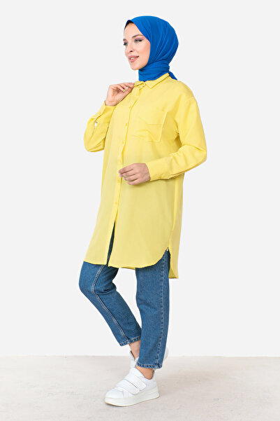 Tesettür Dünyası Cepli Tunik TSD230903 Sarı
