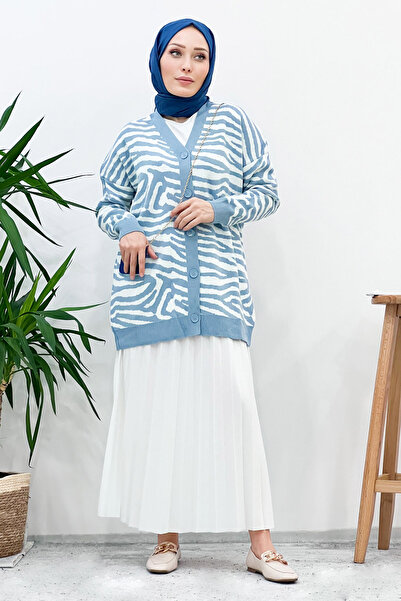 Tesettür Dünyası Fustă plisată Tsd221001 Alba