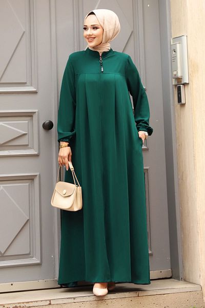 Tesettür Dünyası Petrol Color Hijab Ferace - TSD με Ελαστική Λαβή230334