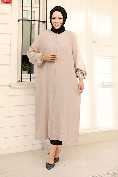 Tesettür Dünyası Πέτρινο καπάκι Hijab με φερμουάρ - TSD 240817