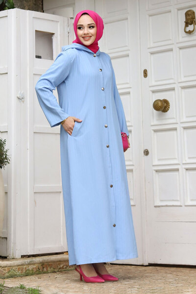 Tesettür Dünyası Καπάκι με κουμπιά Ahsen TSD231206 Baby Blue