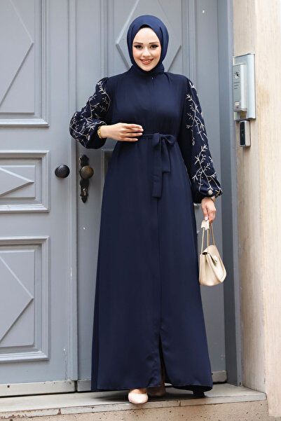 Tesettür Dünyası Плюс розмір вишиванки Вишитий хіджаб Abaya Tsd240120_kopya(1)