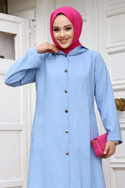 Tesettür Dünyası Καπάκι με κουμπιά Ahsen TSD231206 Baby Blue