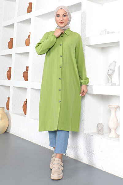 Tesettür Dünyası Dlouhá tunika Tsd230359 zelená