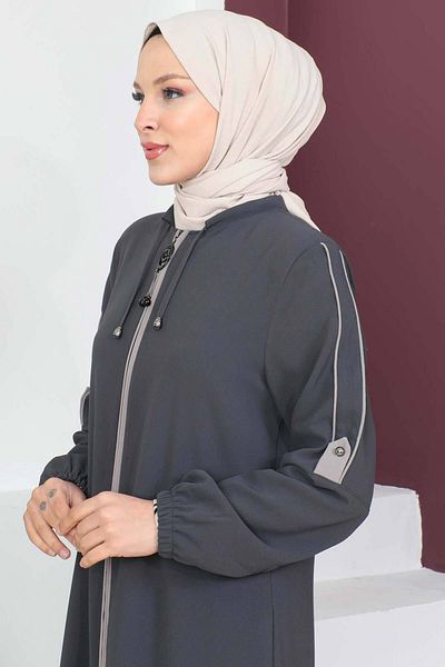 Tesettür Dünyası Μανίκια με κουμπιά Hijab Abaya Tsd230440 Anthracite