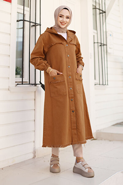 Tesettür Dünyası Μακρύ τζιν καπάκι με φούντα - TSD 240821