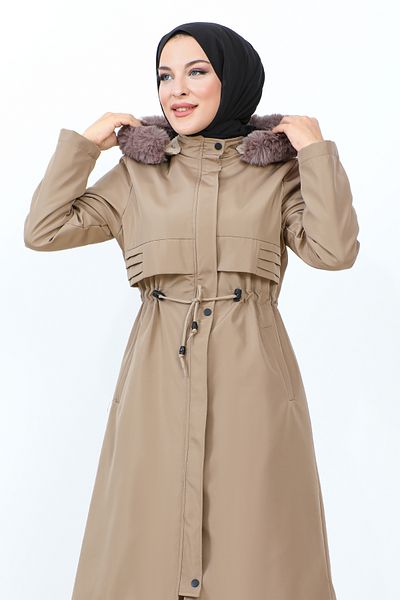 Tesettür Dünyası Палто с детайли Pat TSD231011 Mink