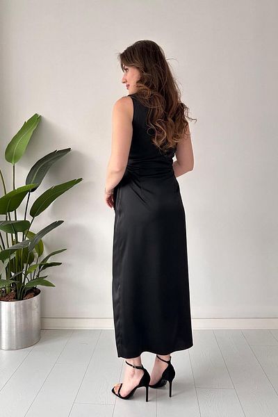 MaziButik Plain Printed Dress Black