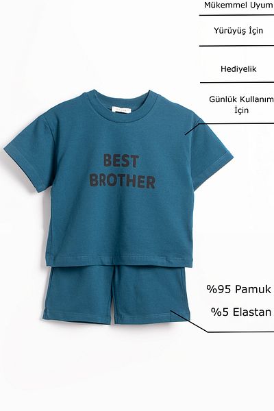 Vauva Set de vară cu imprimeu pentru pantaloni scurți pentru echipă unisex