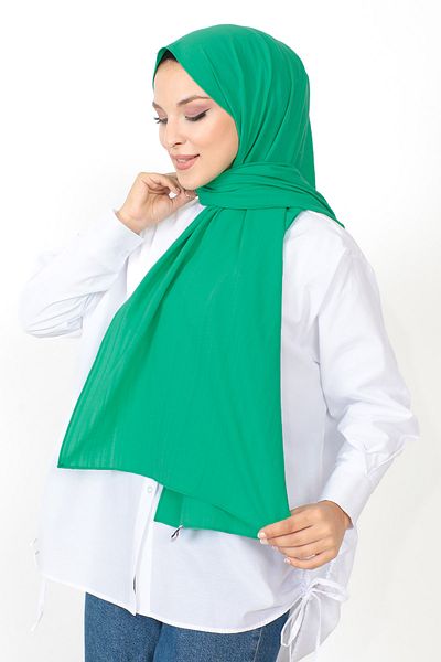 Tesettür Dünyası Σάλι με υφή S012 Πράσινο Benetton