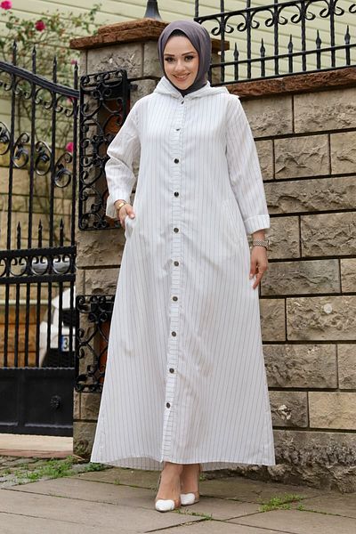 Tesettür Dünyası Ahsen Buttoned Cap TSD240103 White