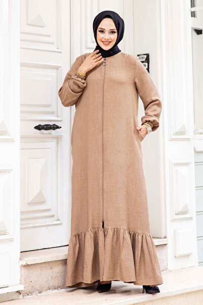 Tesettür Dünyası Sukně a zip hidžáb Ferace - Mink TSD240517