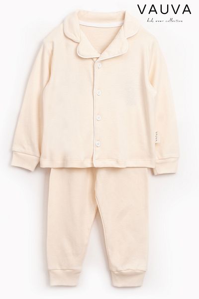 Vauva Baby Girl and Boy Pajamas Set 100% Cotton Front Button Nightgown Set