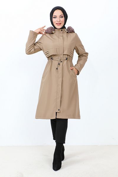 Tesettür Dünyası Палто с детайли Pat TSD231011 Mink