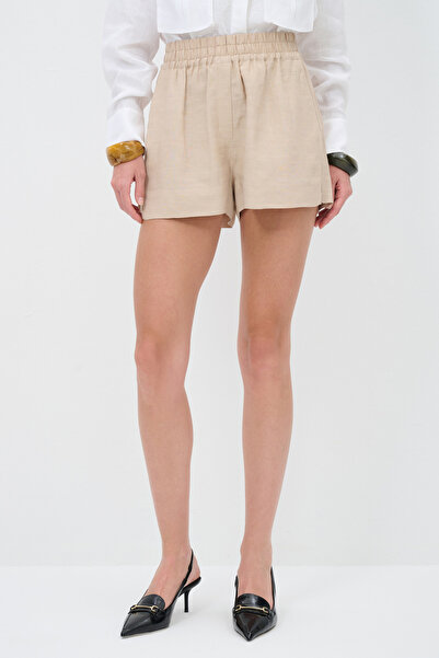 adL Beli Lastikli Nakışlı Şort