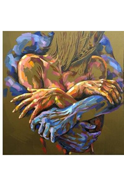 Pastelya Sayılarla Boyama Seti Çerçeveli Kasnaklı Sarılmak 60 x 75 cm