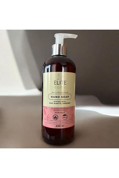 The Elite Home صابون سائل لليدين نباتي ونباتي معتمد 400 مل، غير معطر