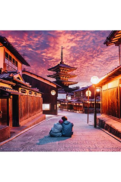 Pastelya Sayılarla Boyama Seti Çerçeveli Kasnaklı Çinde Aşk 40x50 cm