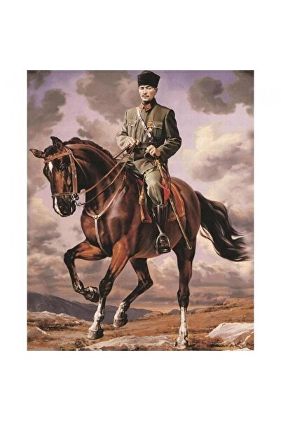 Pastelya Sayılarla Boyama Seti Çerçeveli Kasnaklı Atatürk 50 X 65 Cm ky134