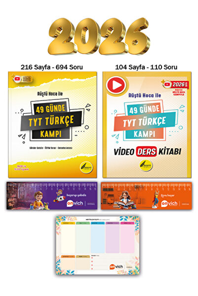 Rüştü Hoca 49 Günde Tyt Türkçe Kampı - 49 Günde Tyt Türkçe Kampı Video Ders Notları Set 2 Kitap