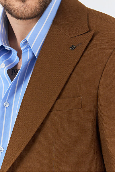 Frappoli Alfredo Erkek Camel İlkbahar-Yaz Slim Fit 2'li Takım Elbise