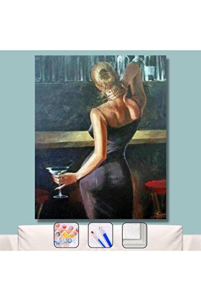 Pastelya Sayılarla Boyama Seti Çerçeveli Kasnaklı Gece Düşü 60 x 75 cm