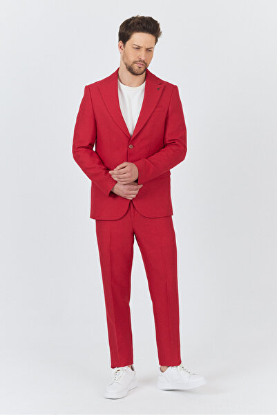 Frappoli Alfredo Erkek Kırmızı İlkbahar-Yaz Slim Fit 2'li Takım Elbise