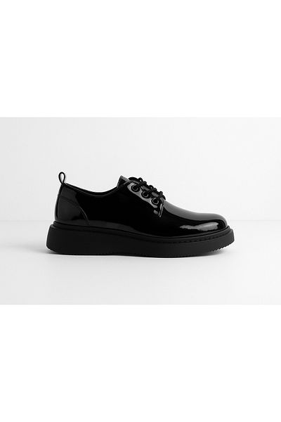 BESKAR Μαύρα λουστρίνια ανδρικά παπούτσια – Casual Chic