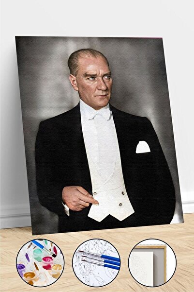 Pastelya Sayılarla Boyama Seti Çerçeveli Kasnaklı Ata 2  50 x 65 cm