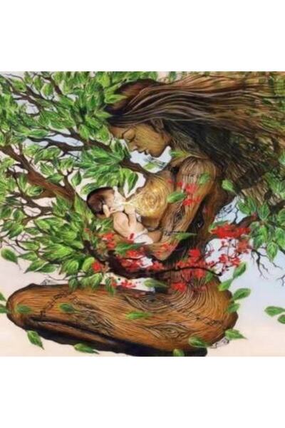 Pastelya Sayılarla Boyama Seti Çerçeveli Kasnaklı Anne Ve Bebek 40 x 50 Cm