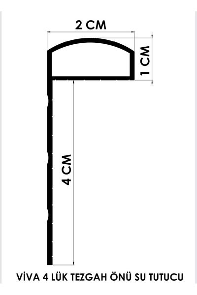 VİVA Kitchen Counter Edge Water Retaining Barrier Aluminum Profile 4 cm between 201-250 cm