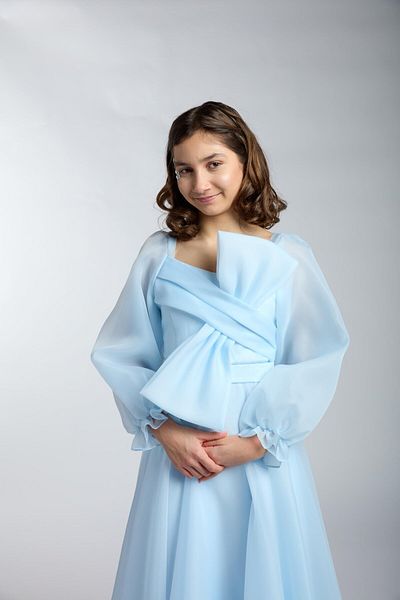 Mutlu City Βραδινό φόρεμα για κορίτσια/εφήβους New Fashion Shiny Fabric Full Fit μακρυμάνικο βραδινό φόρεμα 5541