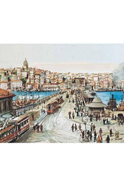 Pastelya Sayılarla Boyama Seti Çerçeveli Kasnaklı Eski İstanbul 40 x 50 Cm