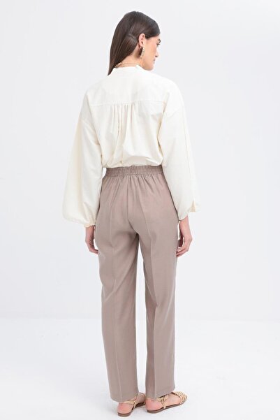 ALLDAY Pipe Leg Mink Trousers - Pocketed Design