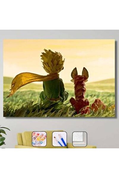 Pastelya Sayılarla Boyama Seti Çerçeveli Kasnaklı Küçük Prens Ve Tilki 40 x 5...