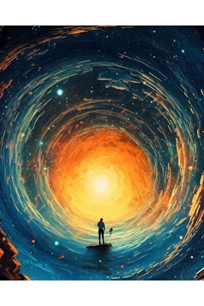 Pastelya Sayılarla Boyama Seti Çerçeveli Kasnaklı Evren Sarmalı 40x50