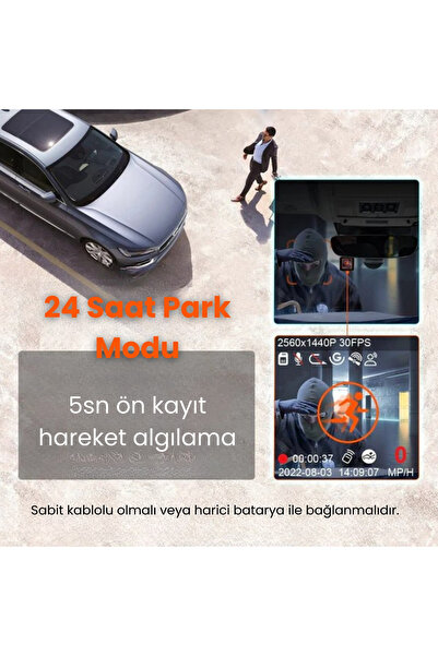 VANTRUE Element 1 Fhd / Gps/ Wi-fi / G-sensör/ 160 Derece Ultra Geniş Açı / Akıllı Araç Kamerası