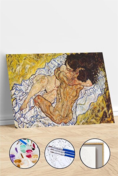 Pastelya Sayılarla Boyama Seti Çerçeveli Kasnaklı Sonsuz Bağ  50 x 65 cm